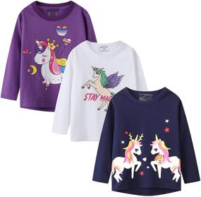 img 4 attached to 🦄 Enchanting Unicorn Christmas Graphic Crewneck T Shirts for Girls' Tops, Tees & Blouses