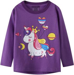 img 2 attached to 🦄 Enchanting Unicorn Christmas Graphic Crewneck T Shirts for Girls' Tops, Tees & Blouses