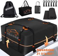 🚗 deisngb expandable roof cargo carrier - 21ft³ and 15ft³ capacity, waterproof 900d fabric - fits all vehicles with or without roof rack - car roof bag for carrying and storing goods (15-21 ft³) logo