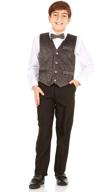 vittorino boys 4 piece suit set: vest, dress shirt, bow tie, pants & pocket square - formal apparel for big & little kids logo