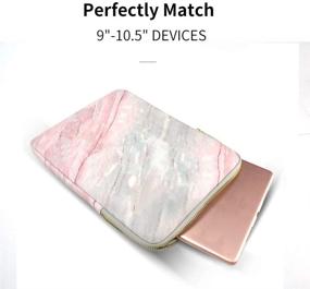 img 1 attached to 📱 Marble Pattern Tablet Sleeve Case - Compatible with iPad Pro 11 2018, iPad 10.2 2019, iPad Air 3 10.5", iPad Pro 10.5, Galaxy Tab 10.1", Microsoft Surface Go - PU Leather Bag in Pink Marble