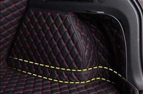 img 1 attached to Bonus-Mats Custom Fit All-Weather Full Coverage Waterproof Car Cargo Liner Trunk Mat For 2017-2021 Alfa Romeo Stelvio No Subwoofer On Left Black With Red Stitching