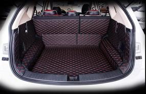 img 4 attached to Bonus-Mats Custom Fit All-Weather Full Coverage Waterproof Car Cargo Liner Trunk Mat For 2017-2021 Alfa Romeo Stelvio No Subwoofer On Left Black With Red Stitching