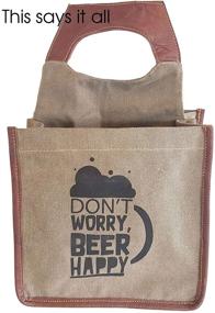 img 3 attached to Don't Worry, Beer Happy! Lapelt Novelty Beer Carrier Bag: Canvas Fold Away 🍺 Cold and Dry 6-Bottle or Can Drink Caddy – Perfect Gift for Men and Dads