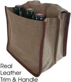 img 1 attached to Don't Worry, Beer Happy! Lapelt Novelty Beer Carrier Bag: Canvas Fold Away 🍺 Cold and Dry 6-Bottle or Can Drink Caddy – Perfect Gift for Men and Dads