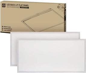 img 4 attached to ASD 2-Pack 2x4 Ft LED Light Fixture 40W=120W Equivalent Backlit LED Flat Panel Light 🔆 5000K (Daylight) Dimmable for Drop Ceiling Surface Mount 5990Lm Indoor Commercial Use, cULus Listed DLC Premium Certified