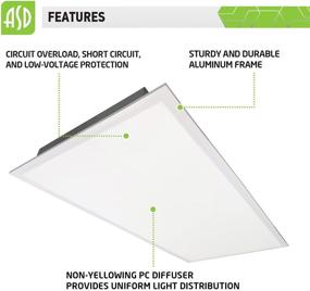 img 1 attached to ASD 2-Pack 2x4 Ft LED Light Fixture 40W=120W Equivalent Backlit LED Flat Panel Light 🔆 5000K (Daylight) Dimmable for Drop Ceiling Surface Mount 5990Lm Indoor Commercial Use, cULus Listed DLC Premium Certified