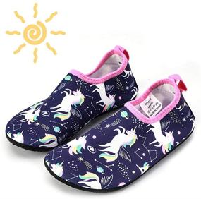 img 3 attached to Hiitave Non-Slip Barefoot Toddler Unicorn Girls' Shoes and Athletic Footwear