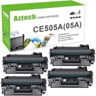 🖨️ high-quality aztech compatible toner cartridge 4-pack for hp 05a ce505a p2035 printer series - reliable replacement for p2035, p2035n, p2055dn, p2030, p2050, p2055x, and p2055d printers (black) logo