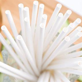img 2 attached to 💚 Biodegradable Disposable Drinking Straws - Family Home 10 inch White Paper Straws, 500 Count (Individually Wrapped)