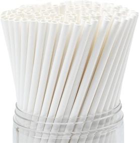 img 3 attached to 💚 Biodegradable Disposable Drinking Straws - Family Home 10 inch White Paper Straws, 500 Count (Individually Wrapped)
