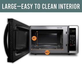 img 1 attached to 🍽️ Farberware 1.1 Cu. Ft. Stainless Steel Countertop Microwave Oven - 6 Cooking Programs, LED Lighting, 1000 Watts