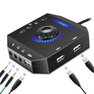 🎧 t10 external sound card - phoinikas usb audio adapter: 6-in-1 stereo sound card with volume control, plug & play - for pc windows, mac, linux, laptops, desktops (black) logo