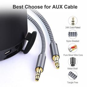 img 3 attached to 🎧 JSAUX AUX Cable - 4ft/2 Pack, Copper Shell, Hi-Fi Sound, Nylon Braided Aux Cord for Car/Home Stereos, Speaker, Headphones, Sony, Echo Dot, Beats - Grey