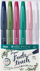 img 4 attached to 🖌️ Pentel Brush Touch Felt-Tip Pen Set SES15C-6STB, 6 Color Set B