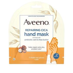 img 4 attached to 🧤 Aveeno Repairing CICA Hand Mask: Prebiotic Oat & Shea Butter, Extra Dry Skin, Paraben and Fragrance Free - 1 Pair Gloves