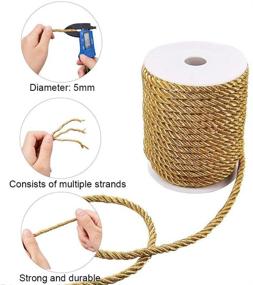 img 3 attached to PH PandaHall 5mm/ 18 Yards Twisted Gold Trim Cord Rope Nylon Thread for Home Décor, Upholstery, Curtain Tieback, Honor Cord - Premium Quality!