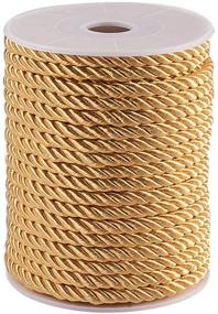 img 4 attached to PH PandaHall 5mm/ 18 Yards Twisted Gold Trim Cord Rope Nylon Thread for Home Décor, Upholstery, Curtain Tieback, Honor Cord - Premium Quality!