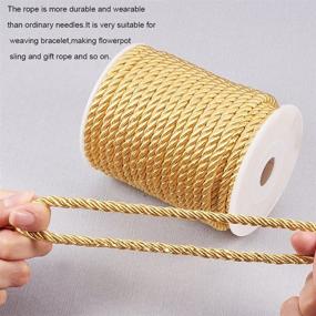 img 1 attached to PH PandaHall 5mm/ 18 Yards Twisted Gold Trim Cord Rope Nylon Thread for Home Décor, Upholstery, Curtain Tieback, Honor Cord - Premium Quality!