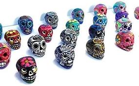 img 2 attached to 🎨 Artesano Hand-Painted Ceramic Sugar Skulls: Assorted Set of Four Miniature Masterpieces