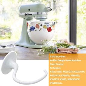 img 1 attached to 🍞 Coated Anti-stick Dough Hook Replacement for KitchenAid Mixer KSM150 KSM90 K45 KSM5 KSM500 - Tilt Head Stand Mixers 4.5/5.0 Quart Bowl