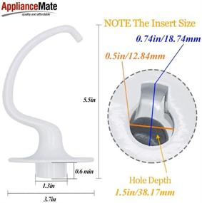 img 3 attached to 🍞 Coated Anti-stick Dough Hook Replacement for KitchenAid Mixer KSM150 KSM90 K45 KSM5 KSM500 - Tilt Head Stand Mixers 4.5/5.0 Quart Bowl