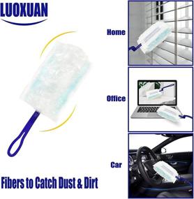img 1 attached to 🏠 11-Piece Microfiber Duster Set - Ideal Dusters for Home, Office, Car Cleaning (1 Handle, 10 Microfiber Dusters)