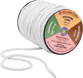 img 1 attached to 🧶 Macrame Cord Cotton Rope - Macrame Supplies for Plant Hanger, Wall Hanging, Knitting, Wedding Decor - 3 Ply Twisted Macrame Rope String Yarn by Mandala Crafts - White, 6mm - 109 Yards
