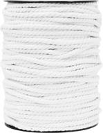 🧶 macrame cord cotton rope - macrame supplies for plant hanger, wall hanging, knitting, wedding decor - 3 ply twisted macrame rope string yarn by mandala crafts - white, 6mm - 109 yards logo