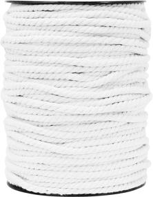 img 4 attached to 🧶 Macrame Cord Cotton Rope - Macrame Supplies for Plant Hanger, Wall Hanging, Knitting, Wedding Decor - 3 Ply Twisted Macrame Rope String Yarn by Mandala Crafts - White, 6mm - 109 Yards