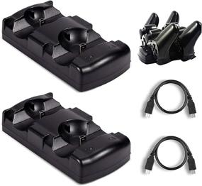 img 4 attached to Fpxnb PS3 Controller Charger: Dual Micro USB Charging Dock Stand with LED Indicator - 2 Pack