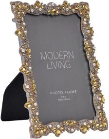 img 4 attached to 🖼️ Stylish NIKKY HOME 4x6 Jeweled Vintage Picture Frame: Retro Pearl Frame with High Definition Glass for Tabletop Display, Horizontal and Vertical Formats