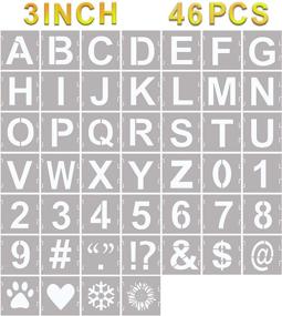 img 4 attached to 46-Piece Craft Stencil Set - Reusable Alphabet Templates with Symbols and Numbers for Wood Painting, Fabric Design, Chalkboard Art, DIY Projects - 3 Inch Size