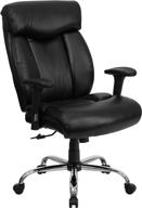 🪑 premium comfort & support: flash furniture hercules series big & tall 400 lb. rated black leathersoft executive ergonomic office chair with full headrest & arms logo