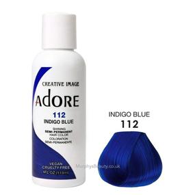 img 1 attached to 💙 Vibrant Indigo Blue Hair with Adore Shining Semi Permanent Hair Colour, 112 Indigo Blue by Adore