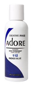 img 3 attached to 💙 Vibrant Indigo Blue Hair with Adore Shining Semi Permanent Hair Colour, 112 Indigo Blue by Adore