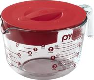 versatile pyrex prepware 8-cup glass measuring cup – complete with lid for added convenience logo