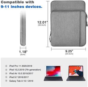 img 3 attached to 📱 Dadanism Tablet Sleeve Case for 9-11 Inch Tablets - iPad 10.2, iPad Pro 11, iPad Air 4, Galaxy Tab A7 - Light Gray