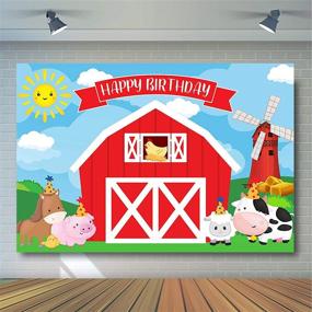 img 2 attached to Avezano Farm Backdrop: Perfect Red Barn Animal Party Decor for Kids' Birthday Celebrations!