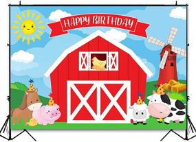 img 1 attached to Avezano Farm Backdrop: Perfect Red Barn Animal Party Decor for Kids' Birthday Celebrations!