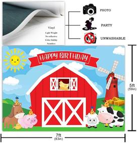 img 3 attached to Avezano Farm Backdrop: Perfect Red Barn Animal Party Decor for Kids' Birthday Celebrations!