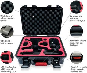 img 1 attached to Waterproof DJI FPV Drone Case with Compact Carrying Design - FPV Drone Kit and Accessories (Red Interior)