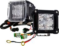 🚗 oz-usa drl pod 3-inch rear led light - 20w white spot beam with red drl, wiring harness, dual switch, and reverse back-up - cube off road motorcycle atv suv truck marine vessels heavy equipment vehicles - 12v 24v logo