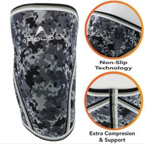 img 3 attached to 🏋️ 7mm Thick Camo Grey Knee Sleeves (1 Pair) – Compression Knee Braces for Weightlifting, Cross Training, Powerlifting, Bodybuilding, Squats, Gym, and More Sports