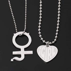 img 1 attached to 💎 COMTRUDE Igirl Necklace Set - Hip Hop Stainless Steel Pendant with Gift Box | Charm Jewelry for Girls and Women, Silver