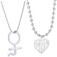 💎 comtrude igirl necklace set - hip hop stainless steel pendant with gift box | charm jewelry for girls and women, silver logo