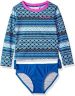 🏖️ stylish tommy bahama girls' 2-piece rashguard and swim bottoms set: perfect for beach adventures! logo