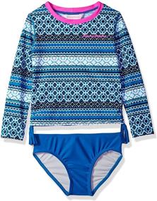 img 2 attached to 🏖️ Stylish Tommy Bahama Girls' 2-Piece Rashguard and Swim Bottoms Set: Perfect for Beach Adventures!