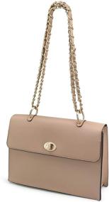 img 3 attached to Minimalist Flap Top Cross Body Bag Purse with Turn Lock - Women's Chain Shoulder Handbag