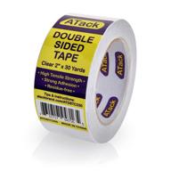 🔒 atack clear double-sided tape: easy tear by hand, 2 inches x 30 yards - versatile wall safe heavy duty adhesive tape for wood, furniture, leather, curtains, and crafts logo